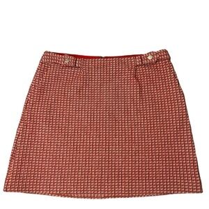 CLUB MONACO Mini Tweed Skirt Jupe Red Mix Size 10 NWT